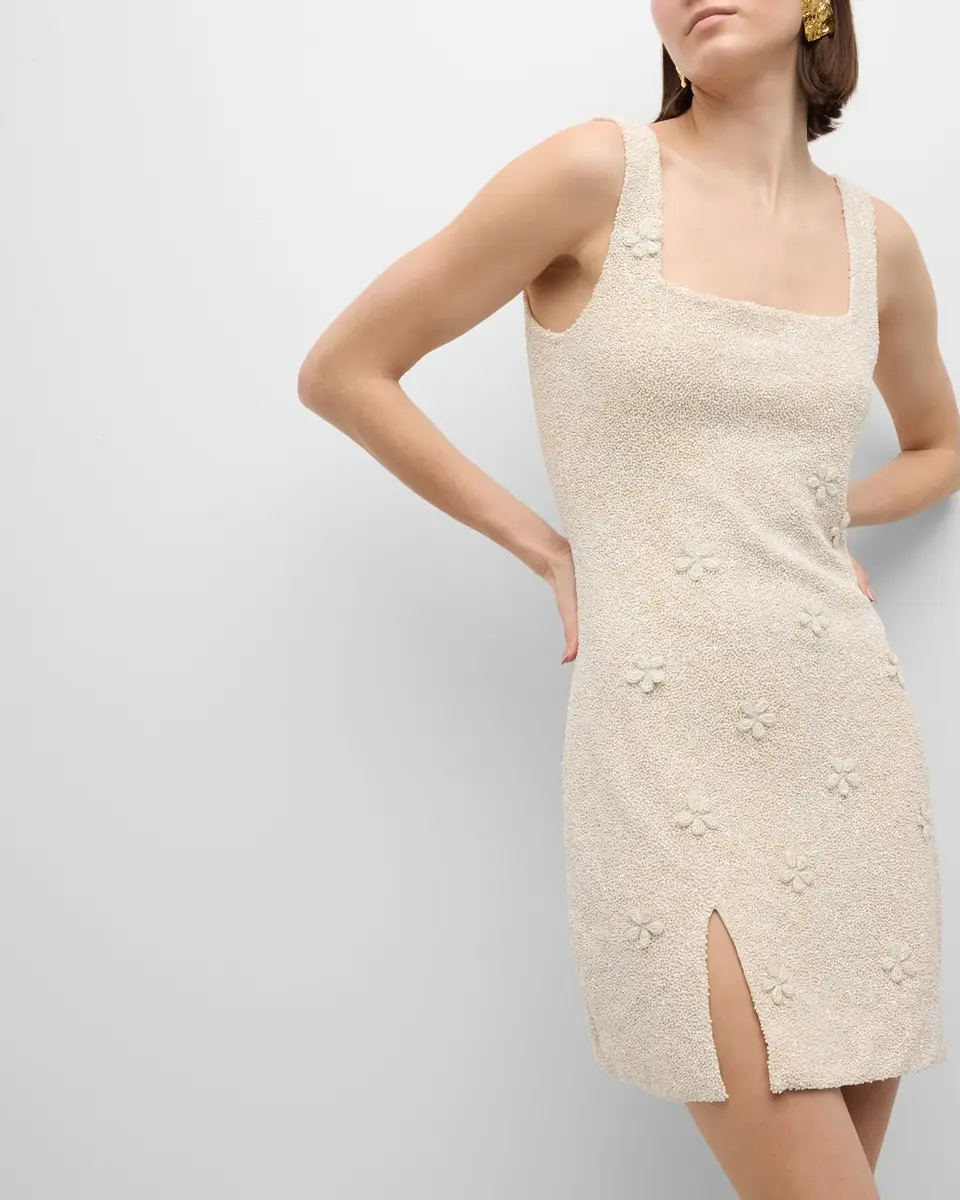 Staud Le Sable Beaded Square-Neck Mini Dress | Thumbnail 7 Staud Le Sable Beaded Square-Neck Mini Dress | Thumbnail 7