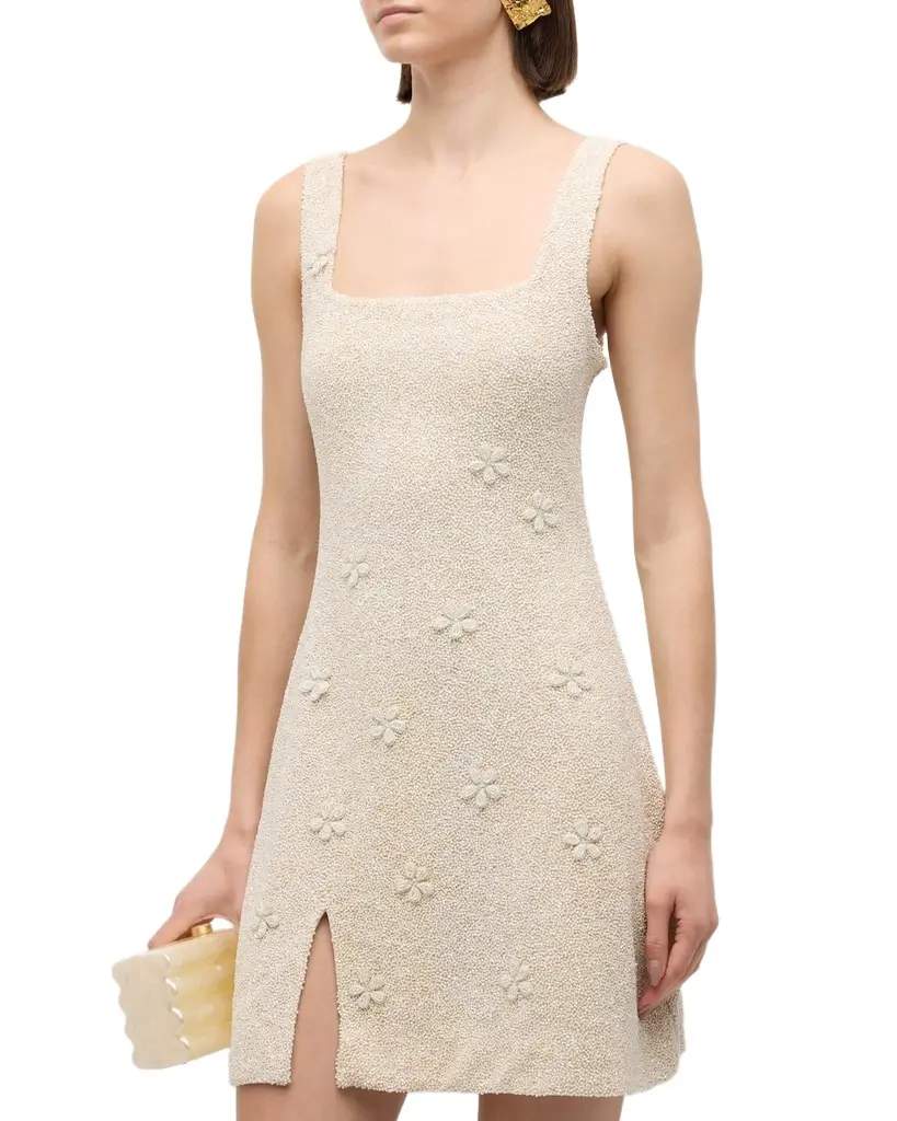 Le Sable Beaded Square-Neck Mini Dress Le Sable Beaded Square-Neck Mini Dress