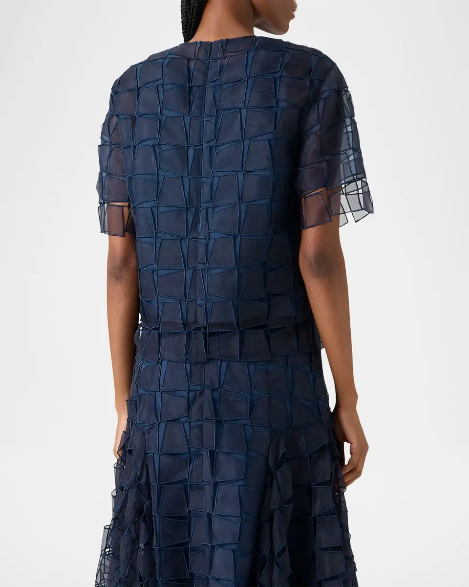 Akris Trapezoid Embroidered Organza Blouse | Thumbnail 3 Akris Trapezoid Embroidered Organza Blouse | Thumbnail 3