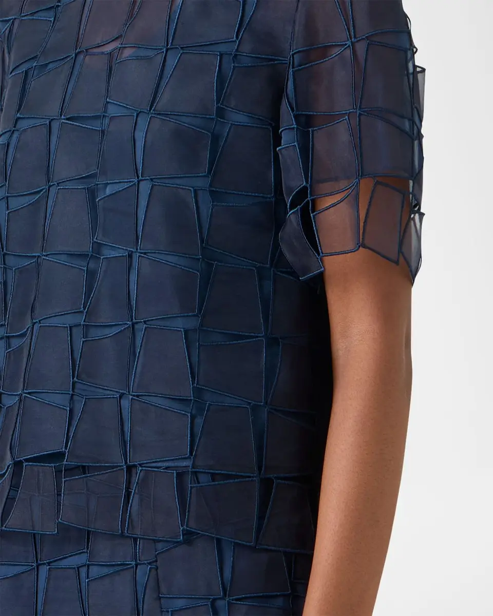 Akris Trapezoid Embroidered Organza Blouse | Thumbnail 5 Akris Trapezoid Embroidered Organza Blouse | Thumbnail 5