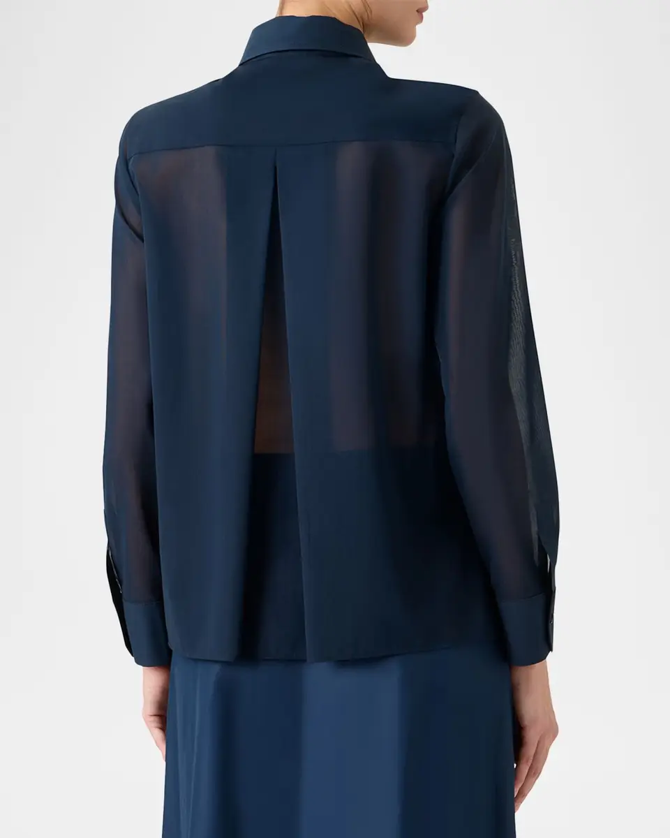 Akris Cotton Voile Button-Down Tunic Blouse | Thumbnail 3 Akris Cotton Voile Button-Down Tunic Blouse | Thumbnail 3