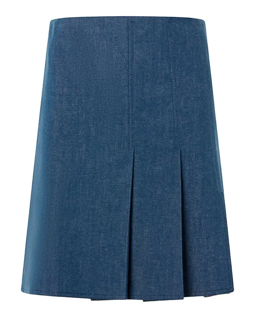 Akris Half-Pleated Stretch Denim Skirt | Image 1 Akris Half-Pleated Stretch Denim Skirt | Image 1