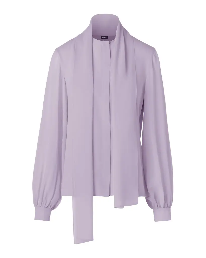 Akris Tie-Neck Silk Georgette Blouse | Image 1 Akris Tie-Neck Silk Georgette Blouse | Image 1
