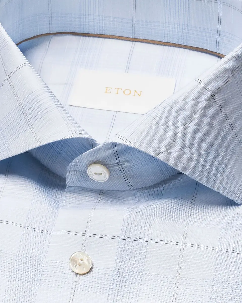 Eton Men's Elevated Check Cotton Linen Contemporary-Fit Dress Shirt | Thumbnail 6 Eton Men's Elevated Check Cotton Linen Contemporary-Fit Dress Shirt | Thumbnail 6