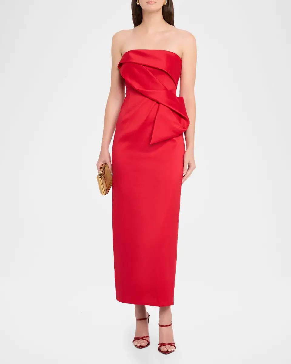 Aidan Mattox Strapless Stretch Mikado Midi Dress | Thumbnail 2 Aidan Mattox Strapless Stretch Mikado Midi Dress | Thumbnail 2
