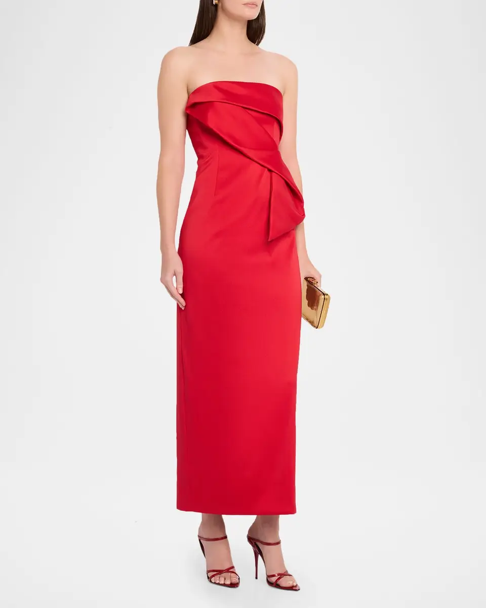 Aidan Mattox Strapless Stretch Mikado Midi Dress | Thumbnail 4 Aidan Mattox Strapless Stretch Mikado Midi Dress | Thumbnail 4