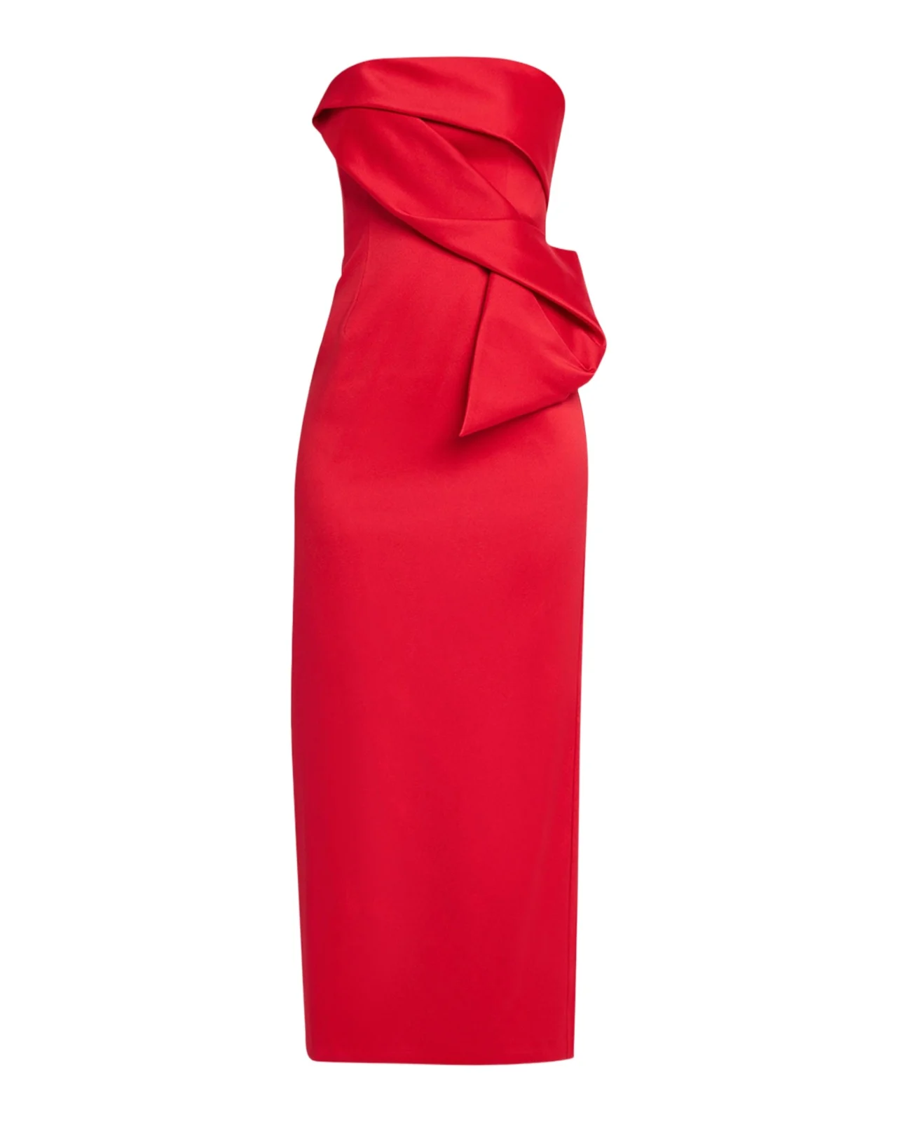 Strapless Stretch Mikado Midi Dress