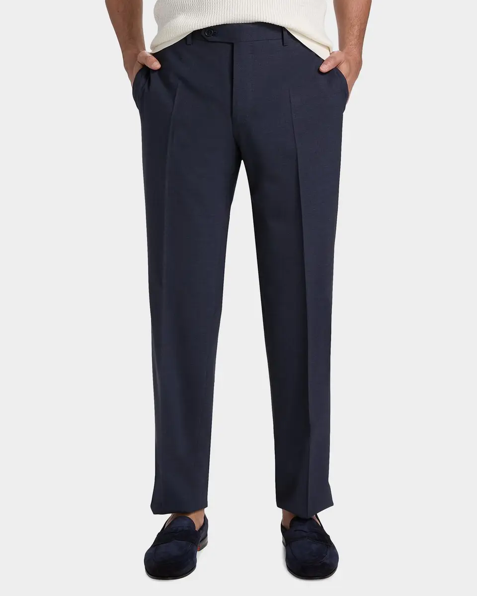 Canali Men's Wool Stretch Straight-Leg Trousers | Thumbnail 4 Canali Men's Wool Stretch Straight-Leg Trousers | Thumbnail 4