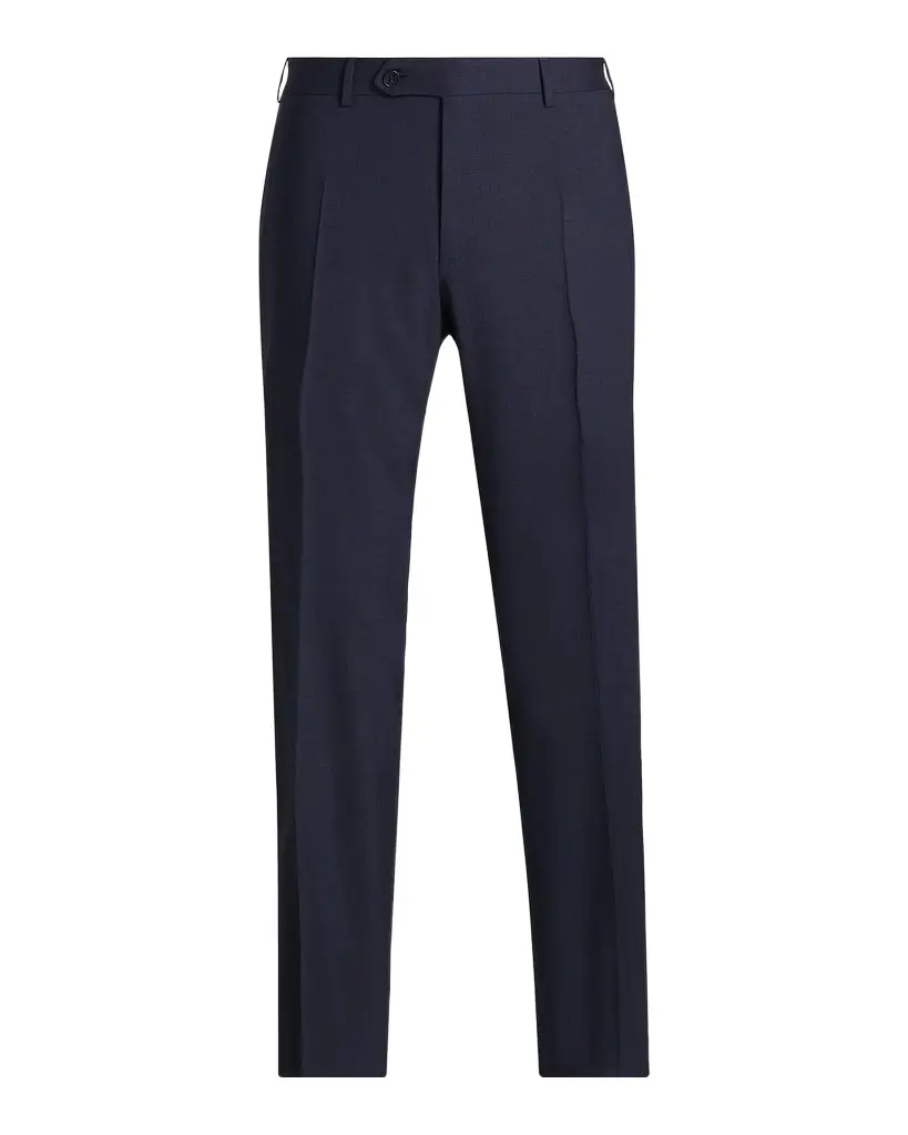 Canali Men's Wool Stretch Straight-Leg Trousers | Image 1 Canali Men's Wool Stretch Straight-Leg Trousers | Image 1