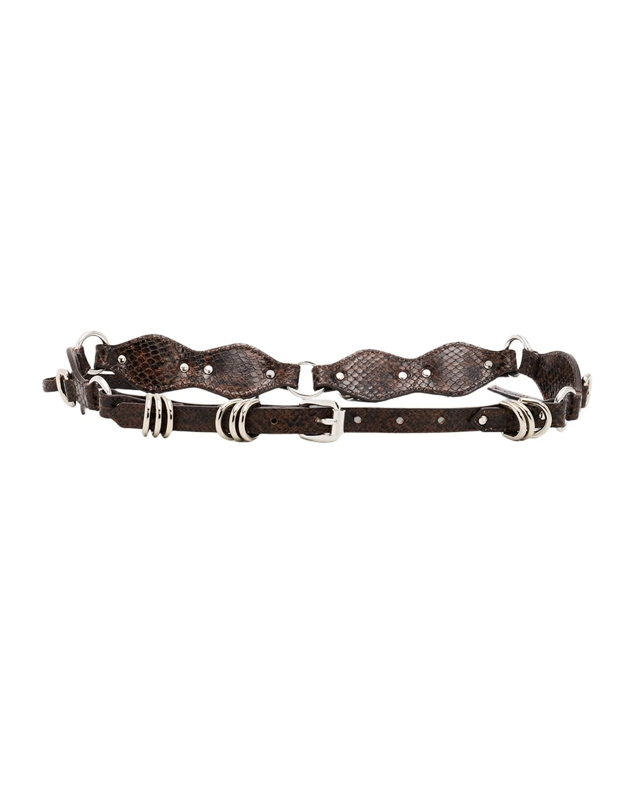Bolton Metal-Embellished Leather Belt