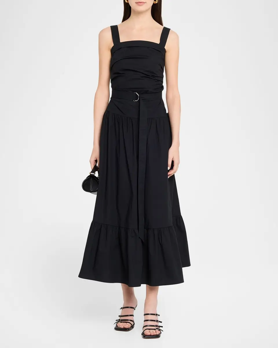 Proenza Schouler White Label Miranda Belted A-Line Maxi Dress | Thumbnail 2 Proenza Schouler White Label Miranda Belted A-Line Maxi Dress | Thumbnail 2
