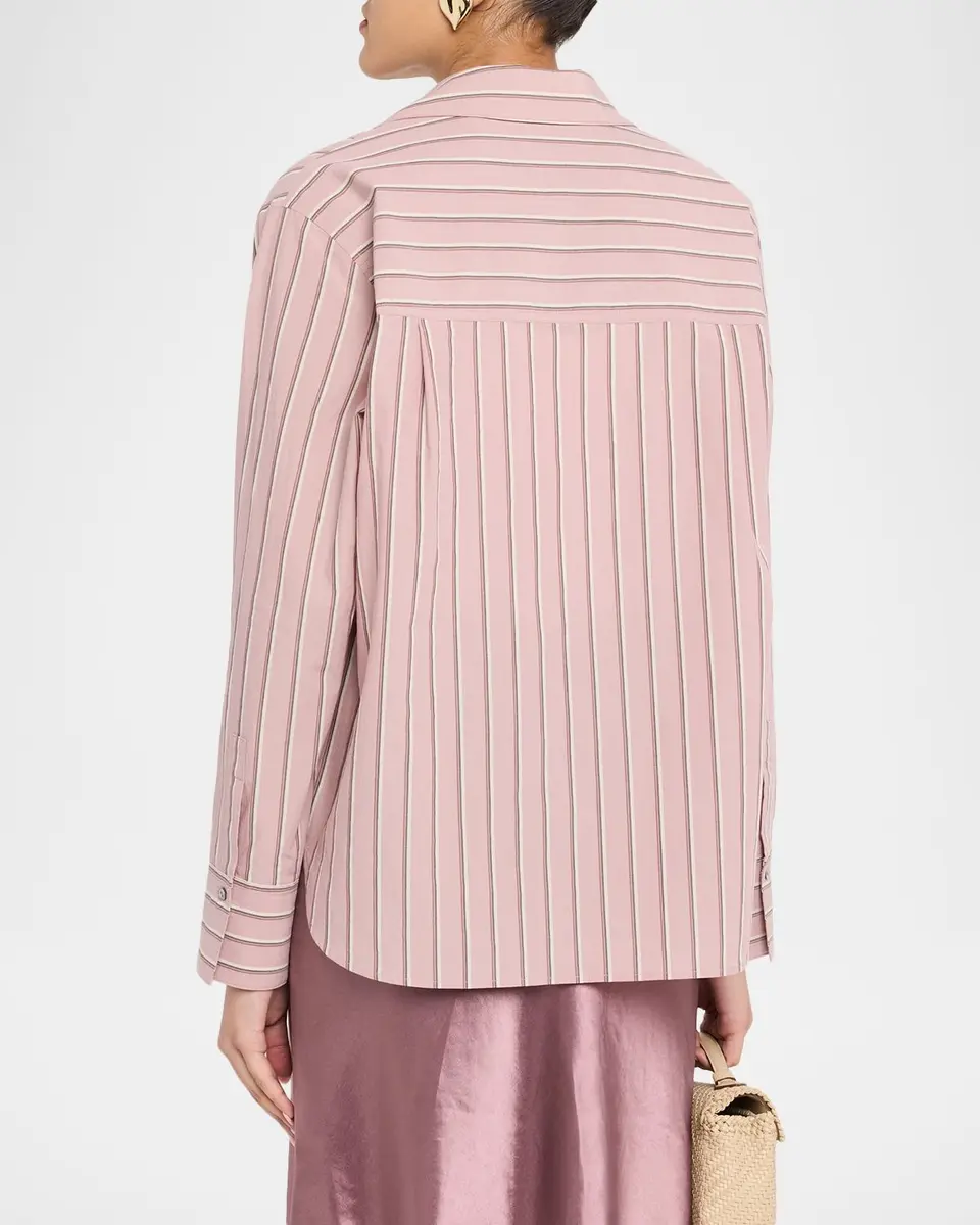Vince Pinstripe Long-Sleeve Popover Shirt | Thumbnail 3 Vince Pinstripe Long-Sleeve Popover Shirt | Thumbnail 3