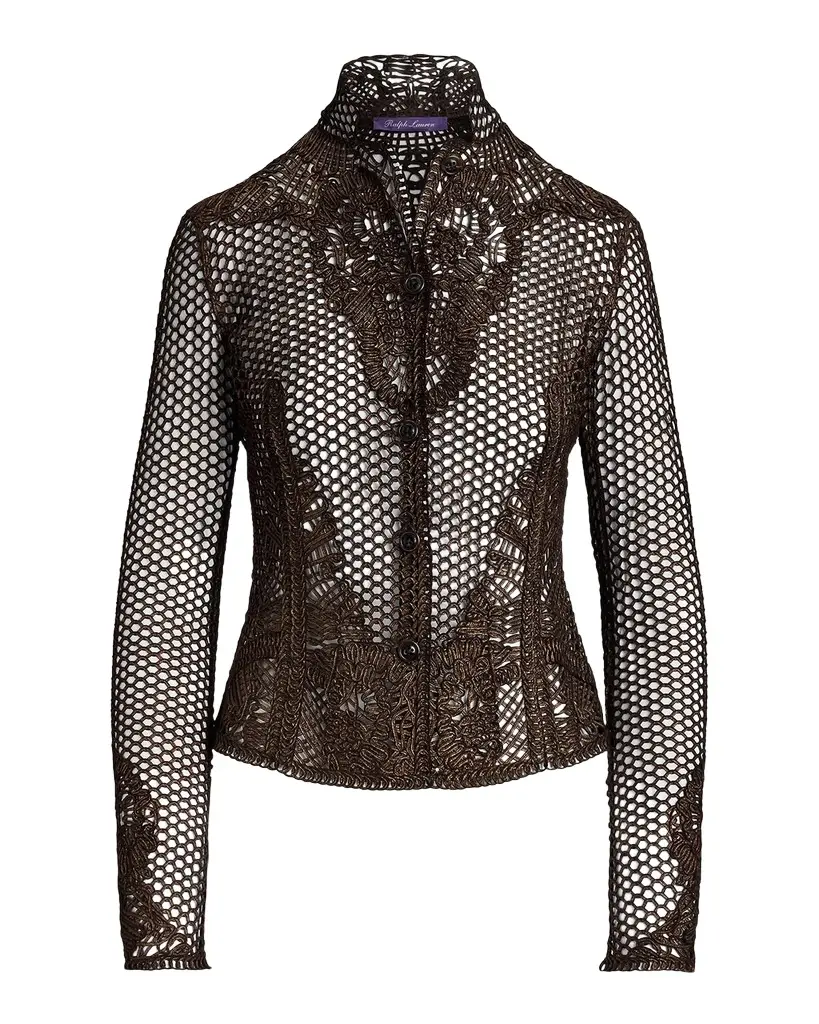 Ralph Lauren Collection Wes Foiled Lamb-Suede Jacket | Image 1 Ralph Lauren Collection Wes Foiled Lamb-Suede Jacket | Image 1