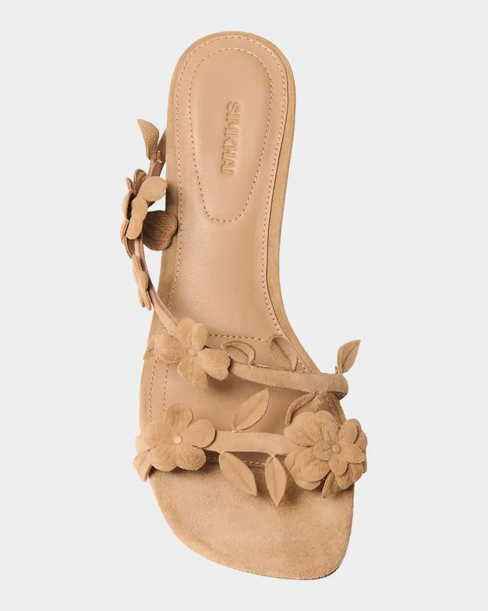 Simkhai Willow Floral Applique Suede Kitten-Heel Sandals | Thumbnail 3 Simkhai Willow Floral Applique Suede Kitten-Heel Sandals | Thumbnail 3