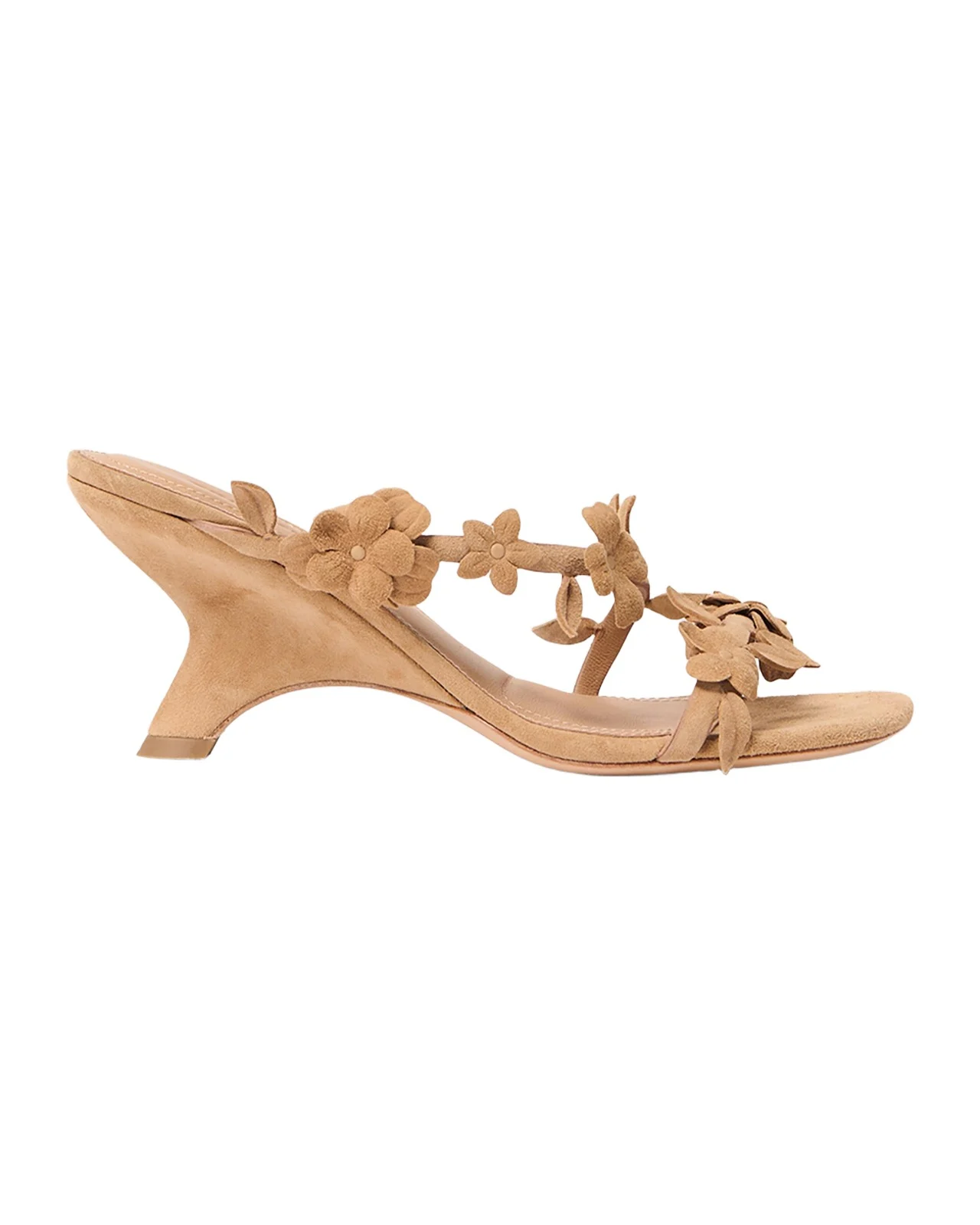 Willow Floral Applique Suede Kitten-Heel Sandals Willow Floral Applique Suede Kitten-Heel Sandals