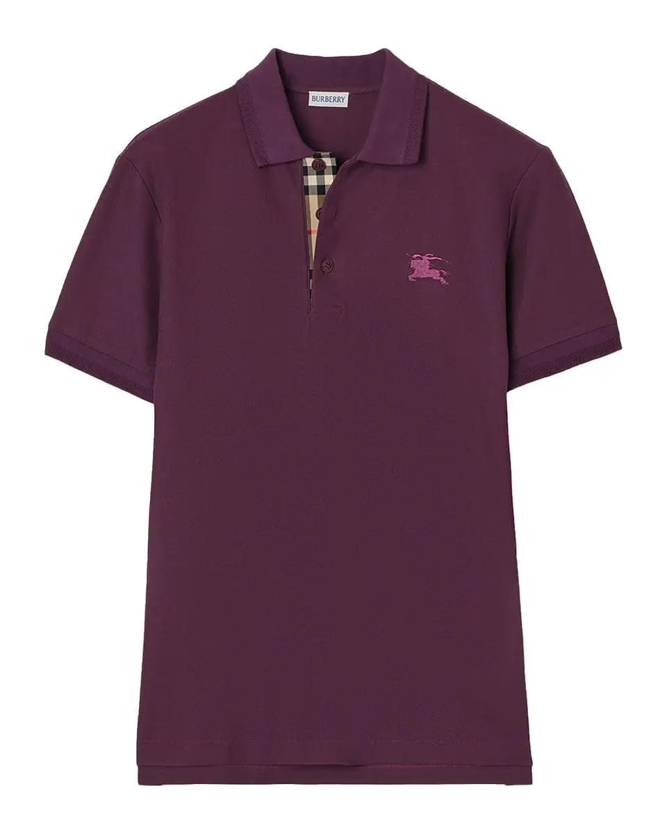Burberry Men's Eddie Check-Placket Cotton Polo Shirt | Thumbnail 3