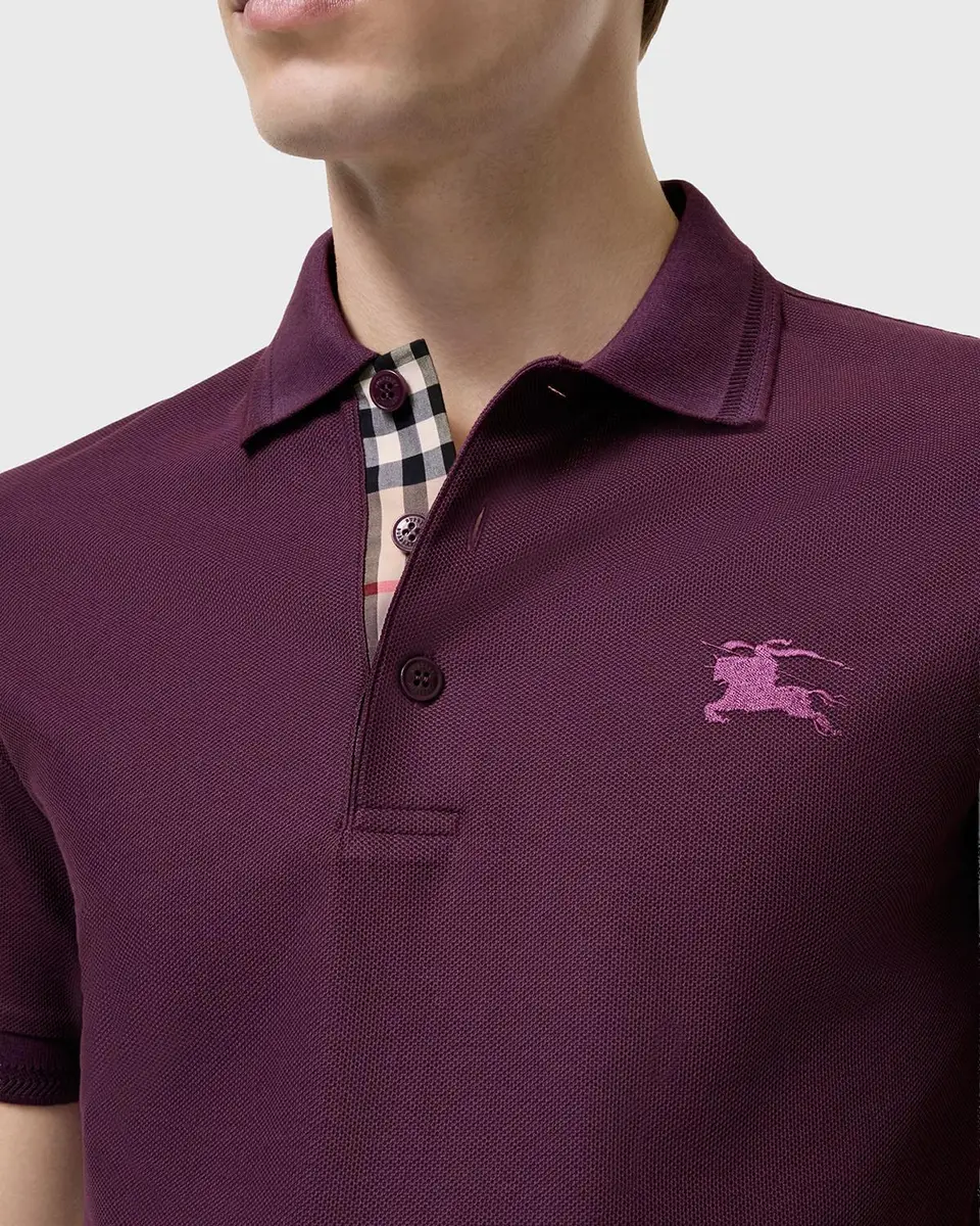 Burberry Men's Eddie Check-Placket Cotton Polo Shirt | Thumbnail 5