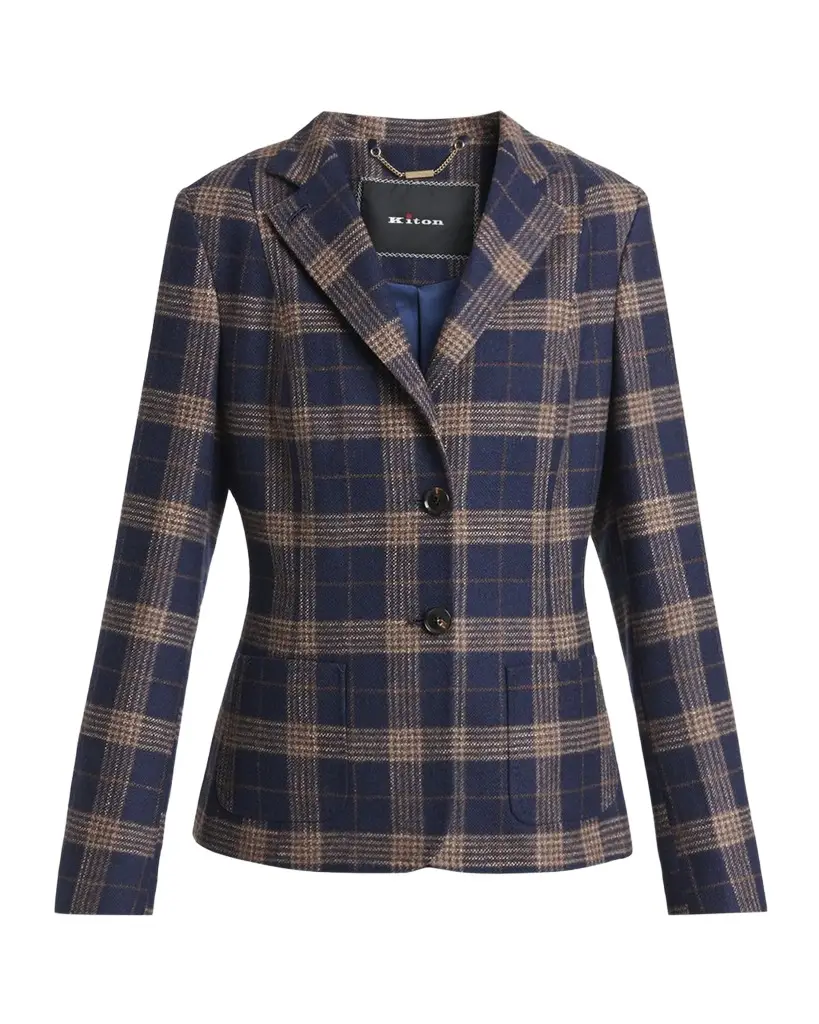 Kiton Plaid Single-Breasted Blazer | Image 1 Kiton Plaid Single-Breasted Blazer | Image 1