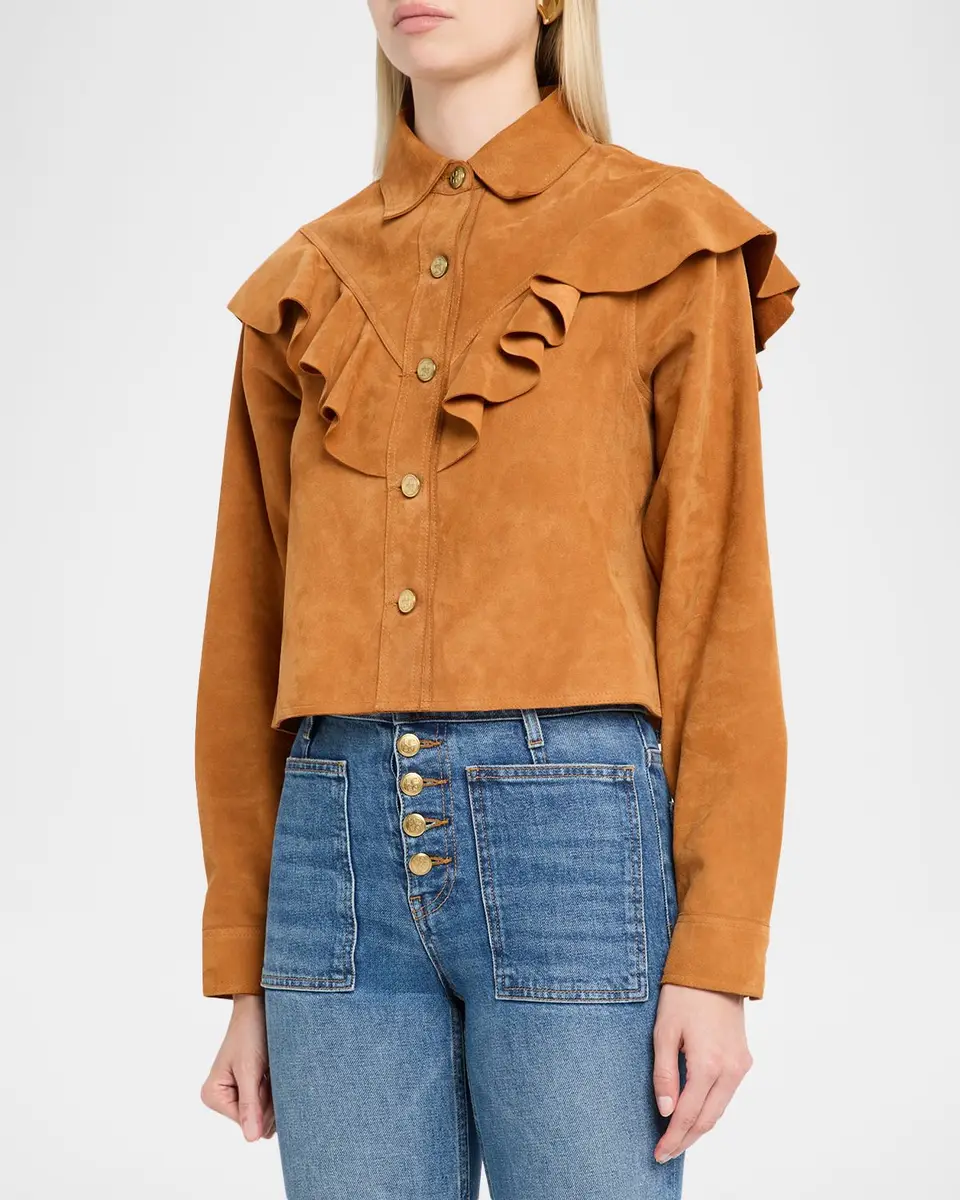Ulla Johnson Matilde Ruffle Suede Jacket | Thumbnail 4 Ulla Johnson Matilde Ruffle Suede Jacket | Thumbnail 4