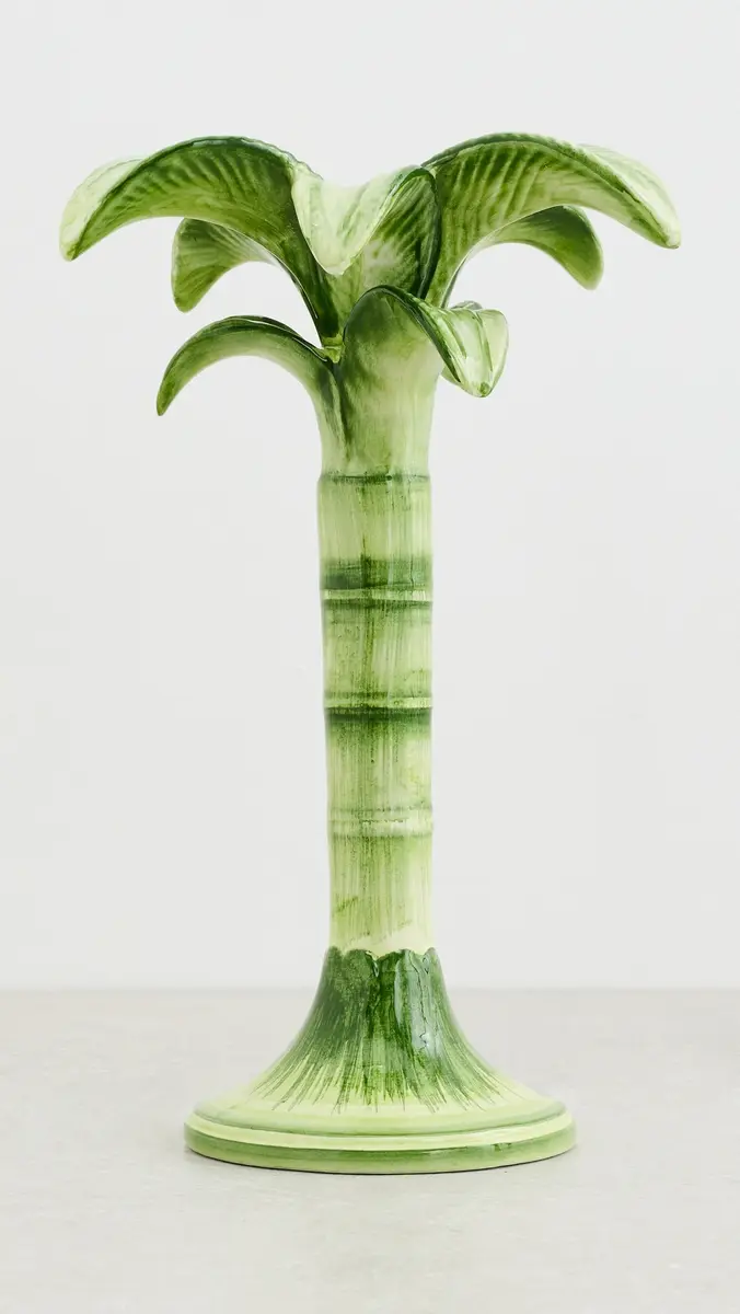 LES OTTOMANS Green Palm Candlestick Holder | Thumbnail 2