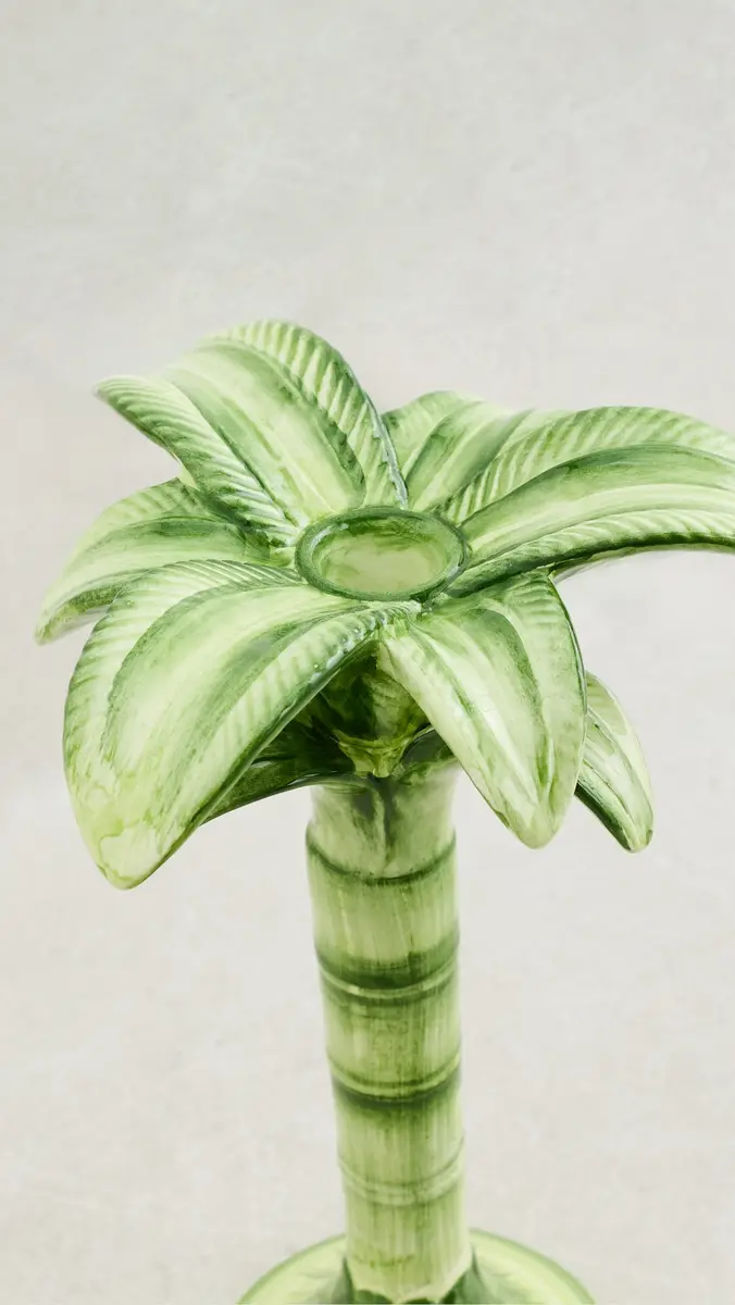 LES OTTOMANS Green Palm Candlestick Holder | Thumbnail 4