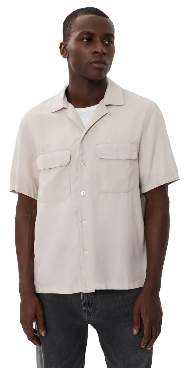 Madewell Short Sleeve Tencel Shirt Form Grey | Image 1 Madewell Short Sleeve Tencel Shirt Form Grey | Image 1