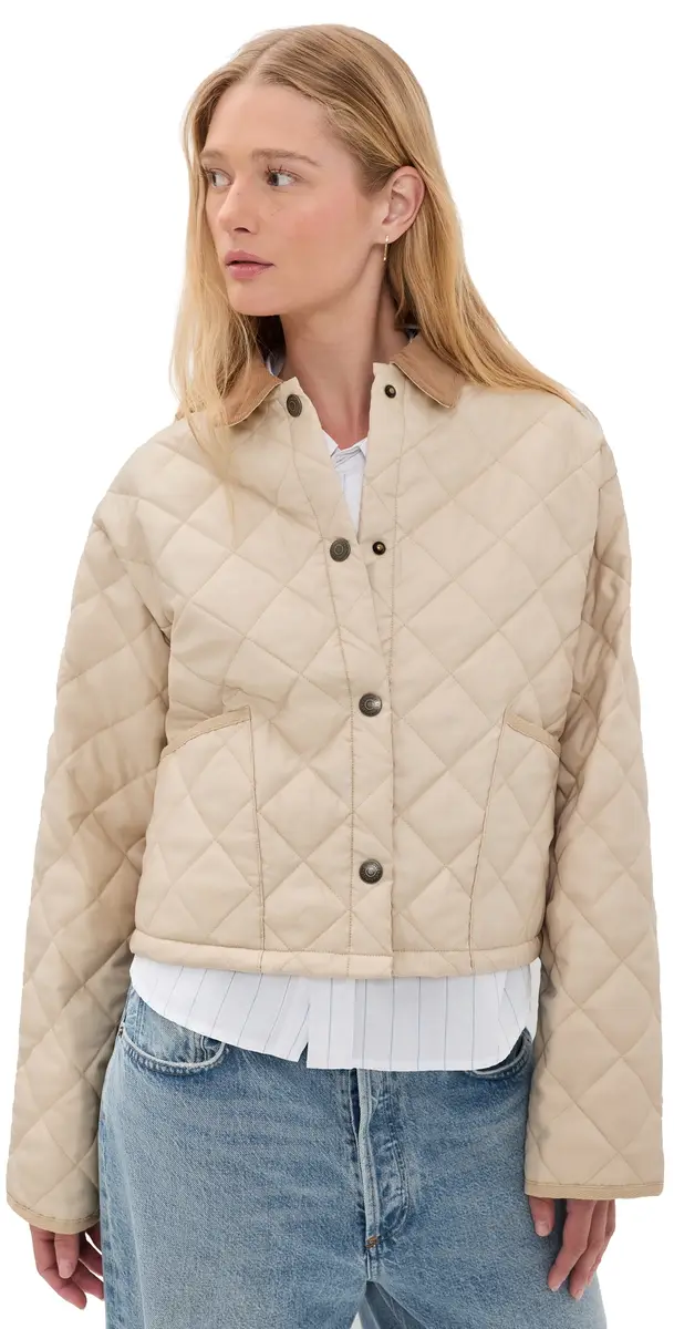 Denimist Faulkner Quilted Jacket ight Khaki Sand | Image 1 Denimist Faulkner Quilted Jacket ight Khaki Sand | Image 1