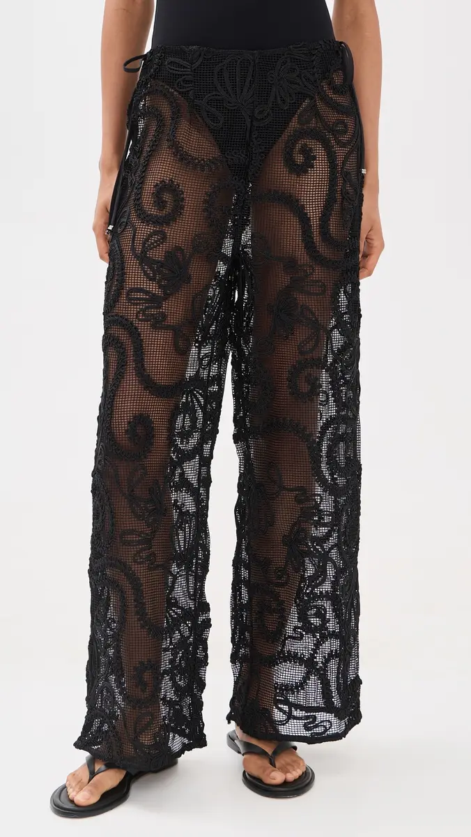 Ganni Embroidered Net Tie Trousers | Thumbnail 2 Ganni Embroidered Net Tie Trousers | Thumbnail 2