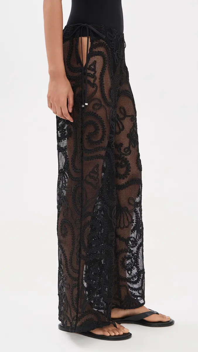 Ganni Embroidered Net Tie Trousers | Thumbnail 4 Ganni Embroidered Net Tie Trousers | Thumbnail 4