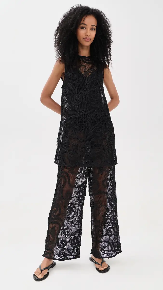 Ganni Embroidered Net Tie Trousers | Thumbnail 5 Ganni Embroidered Net Tie Trousers | Thumbnail 5