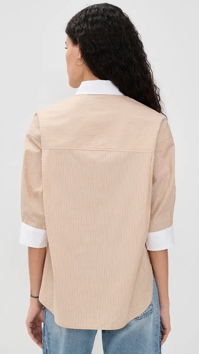 Jamie Haller The Honey Stripe Popover Button Down Shirt | Thumbnail 3 Jamie Haller The Honey Stripe Popover Button Down Shirt | Thumbnail 3