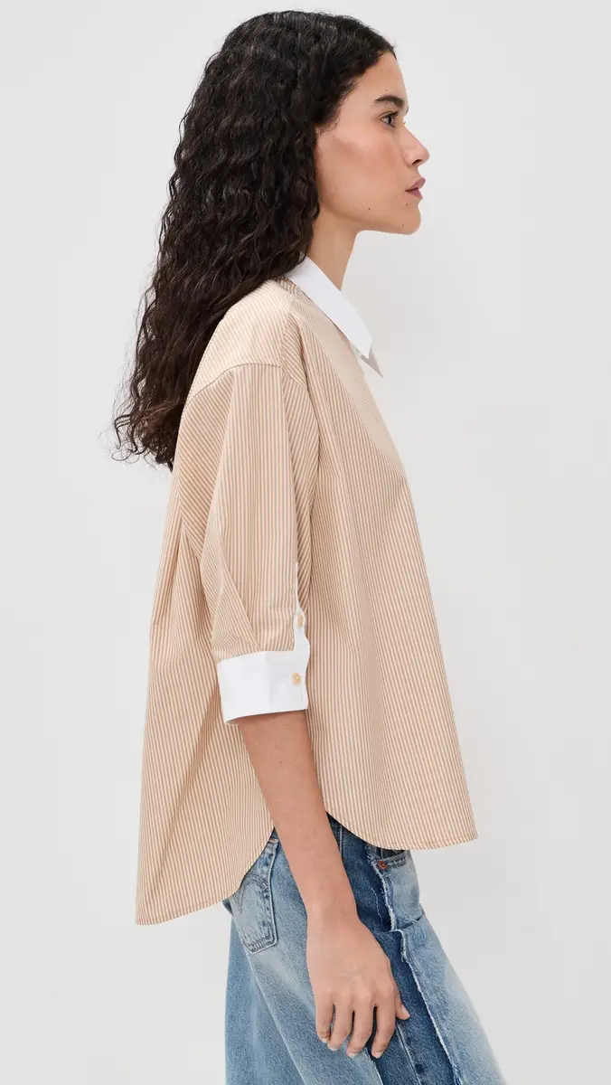 Jamie Haller The Honey Stripe Popover Button Down Shirt | Thumbnail 4 Jamie Haller The Honey Stripe Popover Button Down Shirt | Thumbnail 4