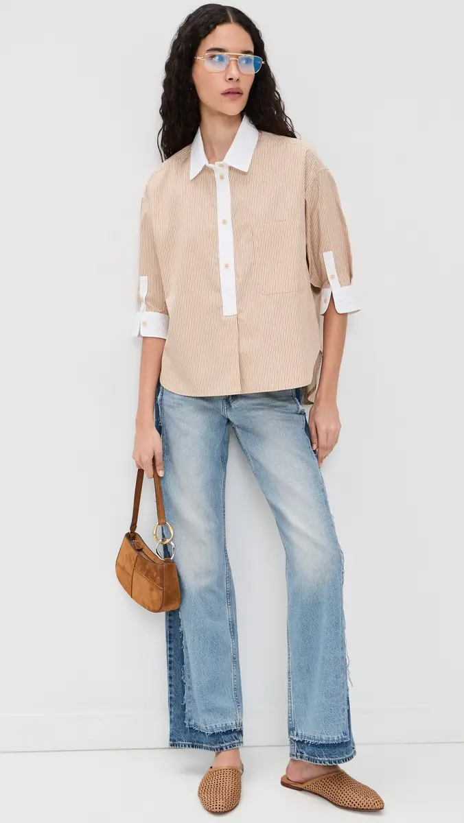 Jamie Haller The Honey Stripe Popover Button Down Shirt | Thumbnail 5 Jamie Haller The Honey Stripe Popover Button Down Shirt | Thumbnail 5