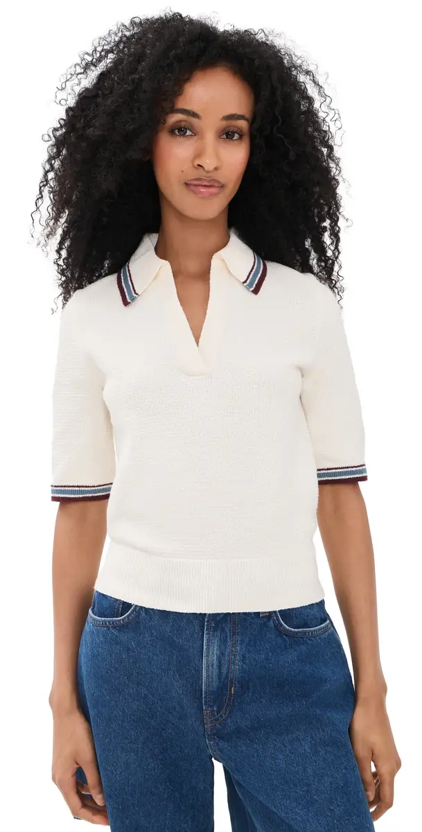 Veronica Beard Jean Quinelle Knit Polo | Image 1 Veronica Beard Jean Quinelle Knit Polo | Image 1