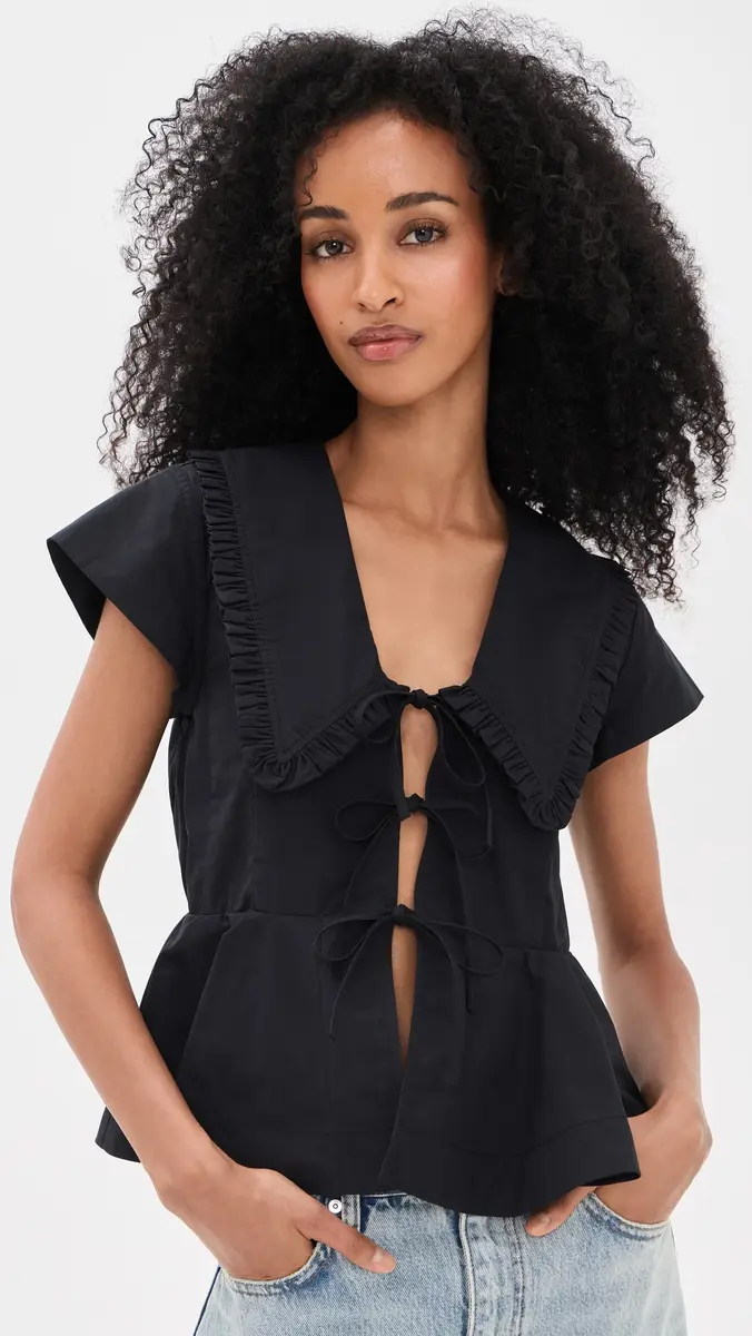 Ganni Regenerative Cotton Poplin Blouse | Thumbnail 2 Ganni Regenerative Cotton Poplin Blouse | Thumbnail 2