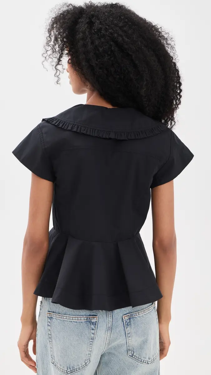 Ganni Regenerative Cotton Poplin Blouse | Thumbnail 3 Ganni Regenerative Cotton Poplin Blouse | Thumbnail 3