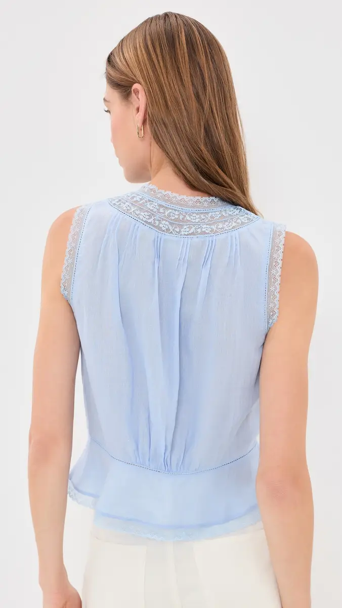Alex Mill Collette Top In Ramie Hydrangea | Thumbnail 3 Alex Mill Collette Top In Ramie Hydrangea | Thumbnail 3