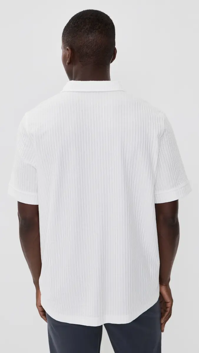 Rhone Casual Seersucker Polo Top White Onyx | Thumbnail 3 Rhone Casual Seersucker Polo Top White Onyx | Thumbnail 3