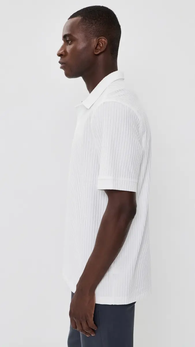 Rhone Casual Seersucker Polo Top White Onyx | Thumbnail 4 Rhone Casual Seersucker Polo Top White Onyx | Thumbnail 4