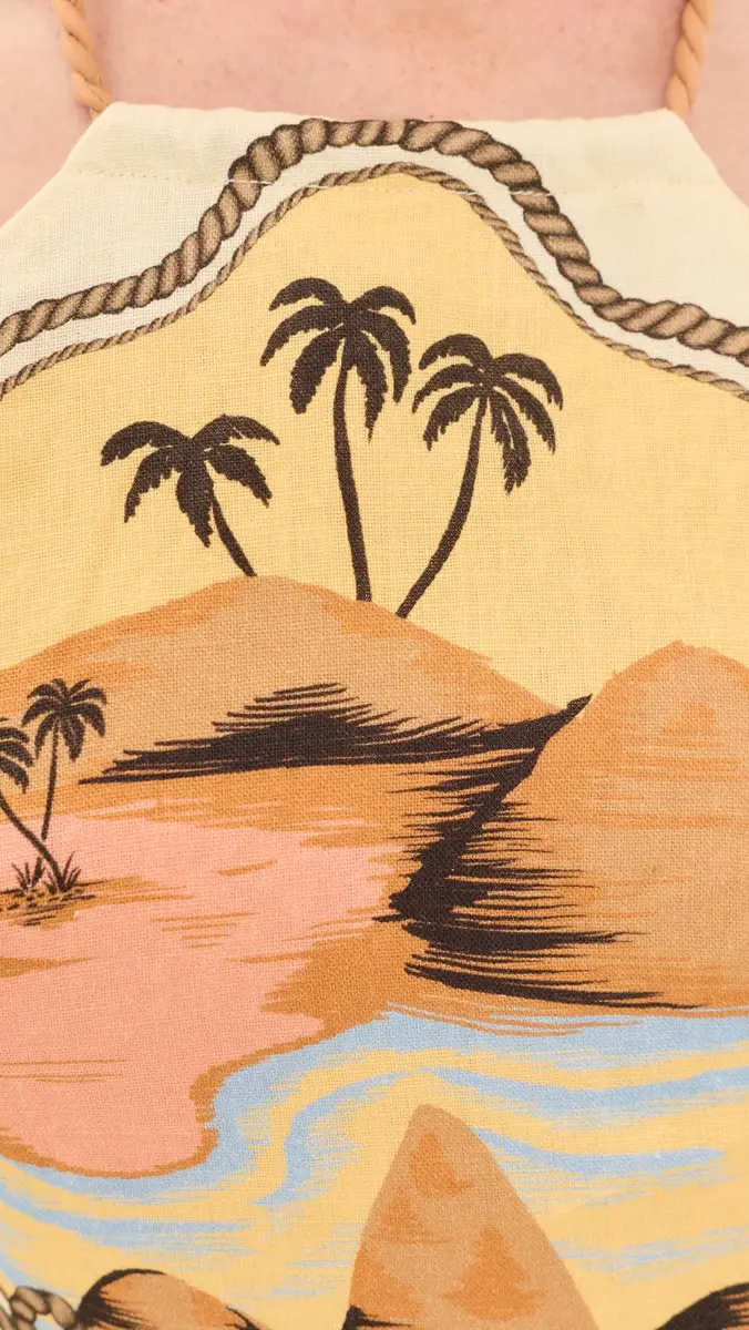 Farm Rio Souvenir Scarf Linen Maxi Dress | Thumbnail 6 Farm Rio Souvenir Scarf Linen Maxi Dress | Thumbnail 6