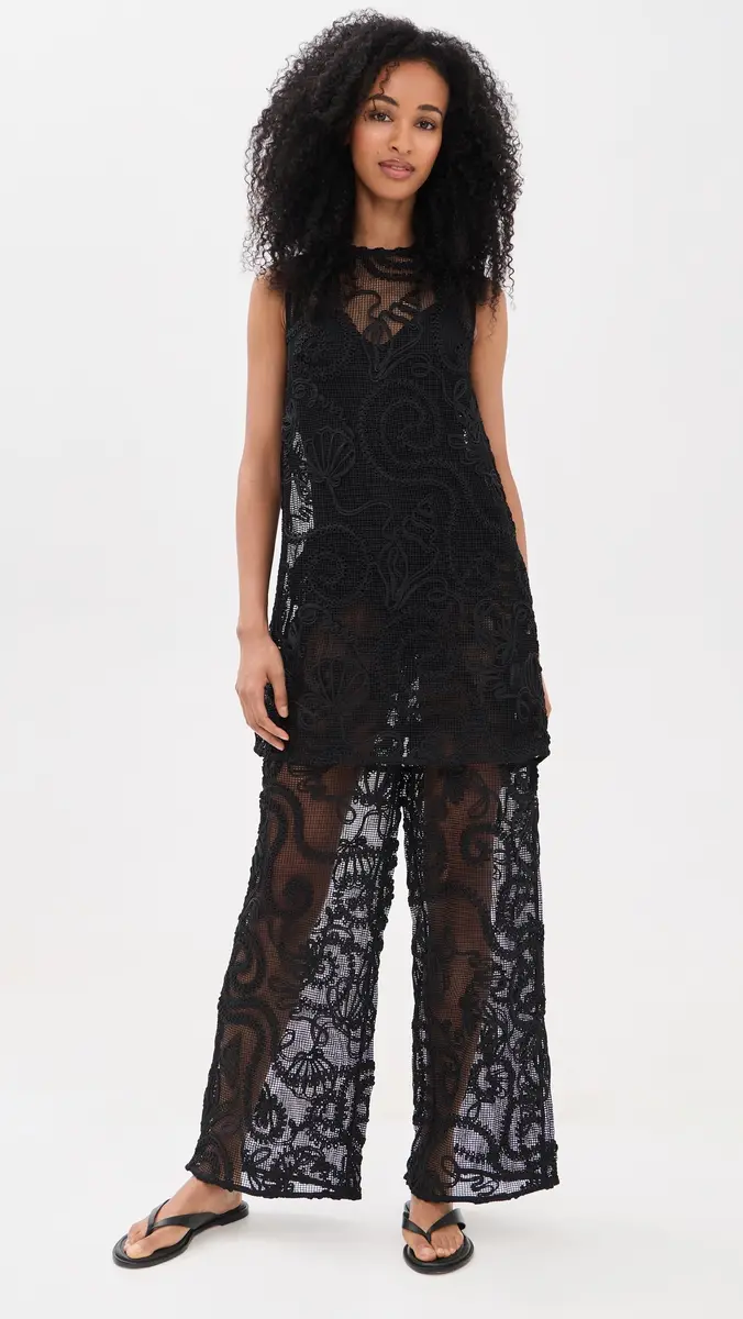 Ganni Embroidered Net Boxy Mini Dress | Thumbnail 5 Ganni Embroidered Net Boxy Mini Dress | Thumbnail 5