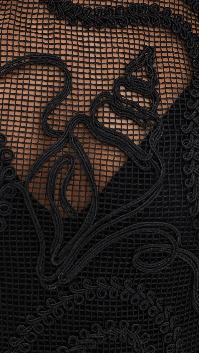 Ganni Embroidered Net Boxy Mini Dress | Thumbnail 6 Ganni Embroidered Net Boxy Mini Dress | Thumbnail 6