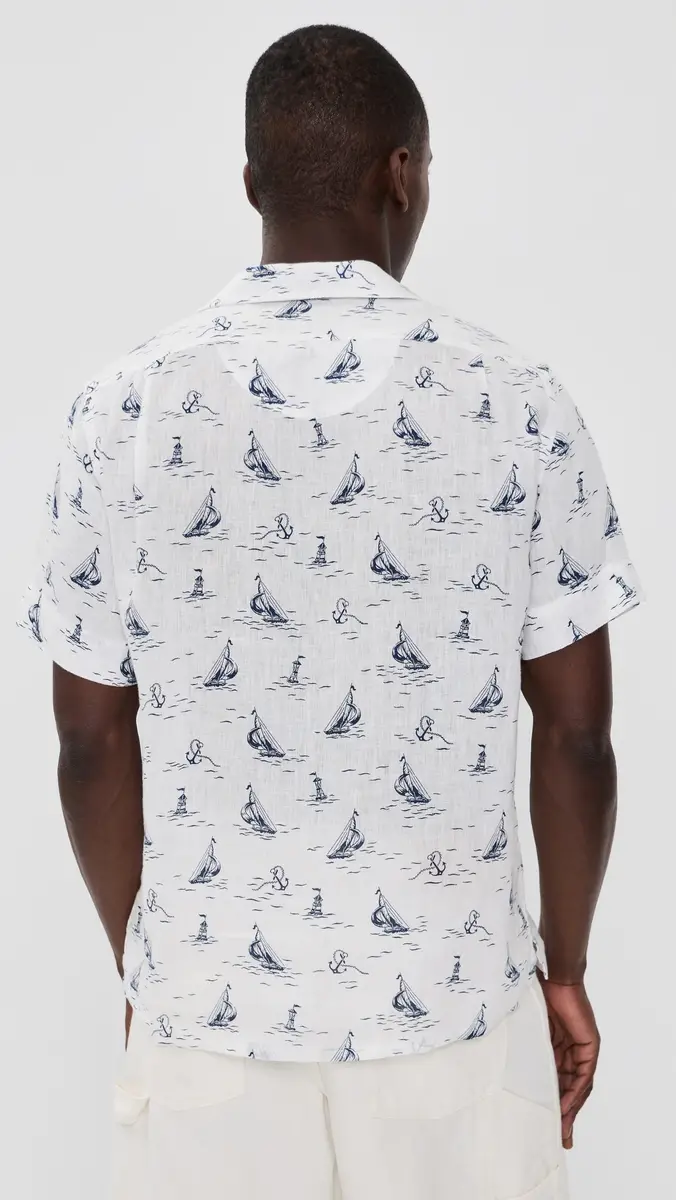 Polo Ralph Lauren Sailboat Anchor Linen Andy Camp Shirt | Thumbnail 3 Polo Ralph Lauren Sailboat Anchor Linen Andy Camp Shirt | Thumbnail 3