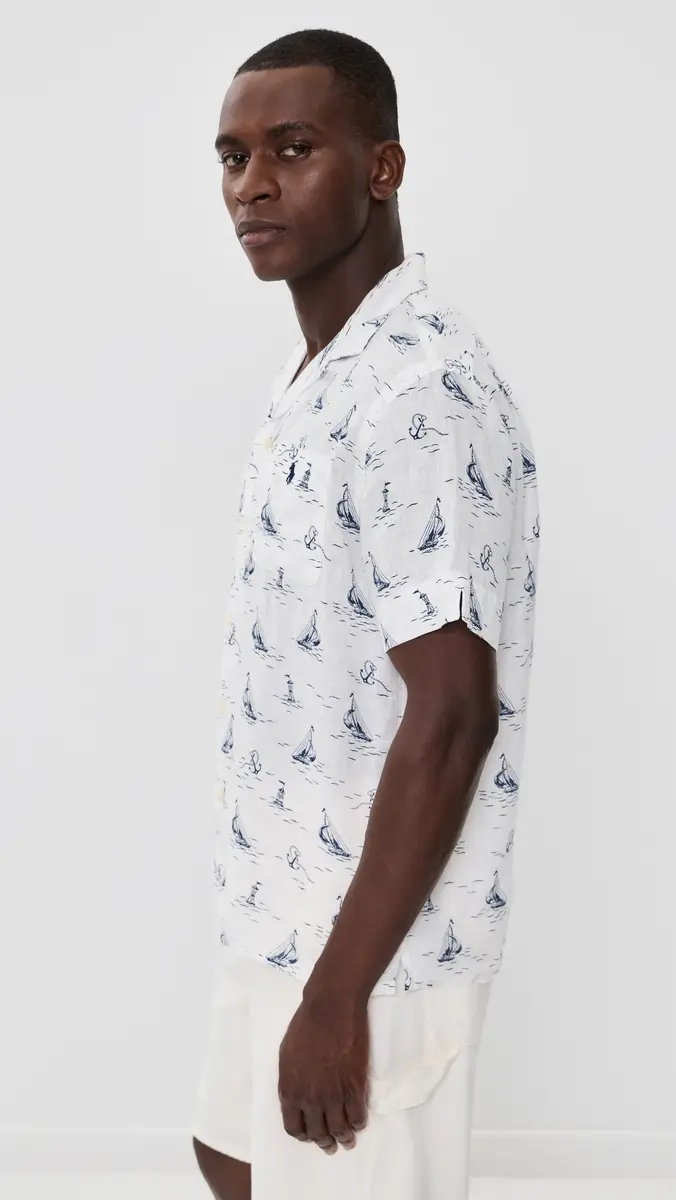 Polo Ralph Lauren Sailboat Anchor Linen Andy Camp Shirt | Thumbnail 4 Polo Ralph Lauren Sailboat Anchor Linen Andy Camp Shirt | Thumbnail 4