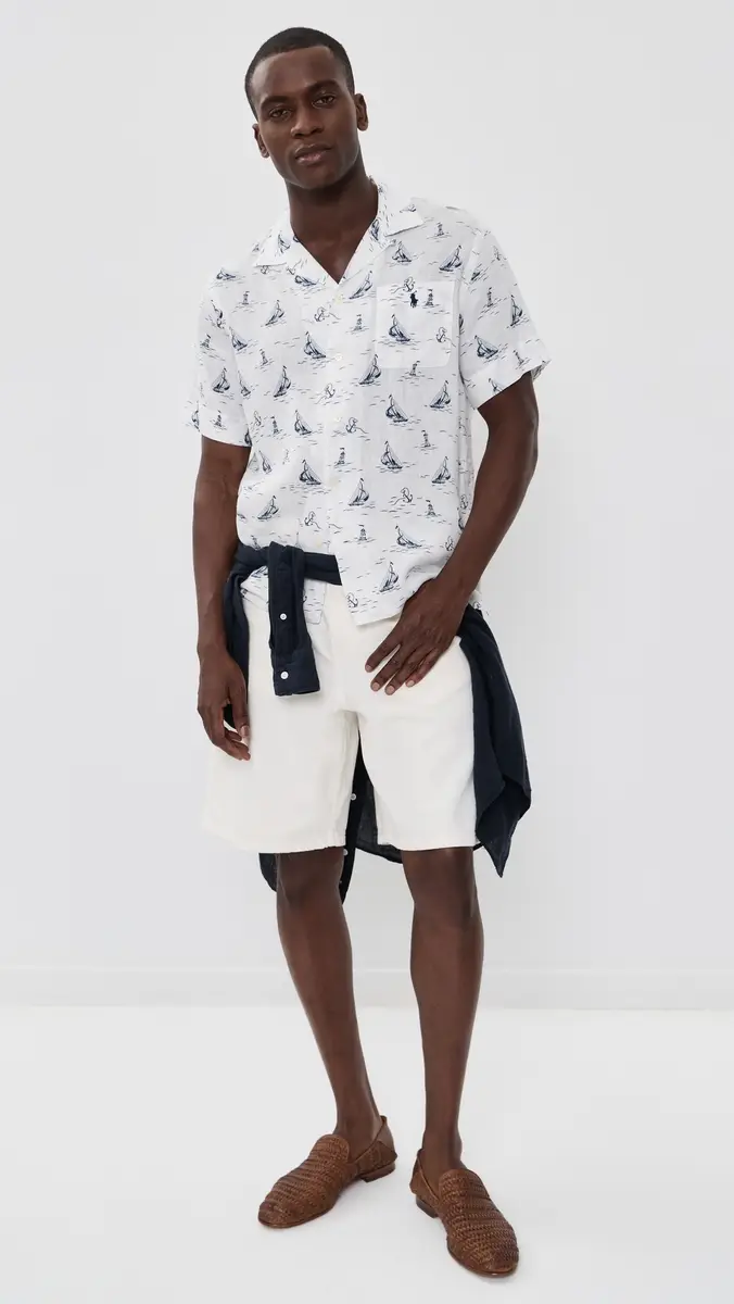 Polo Ralph Lauren Sailboat Anchor Linen Andy Camp Shirt | Thumbnail 5 Polo Ralph Lauren Sailboat Anchor Linen Andy Camp Shirt | Thumbnail 5