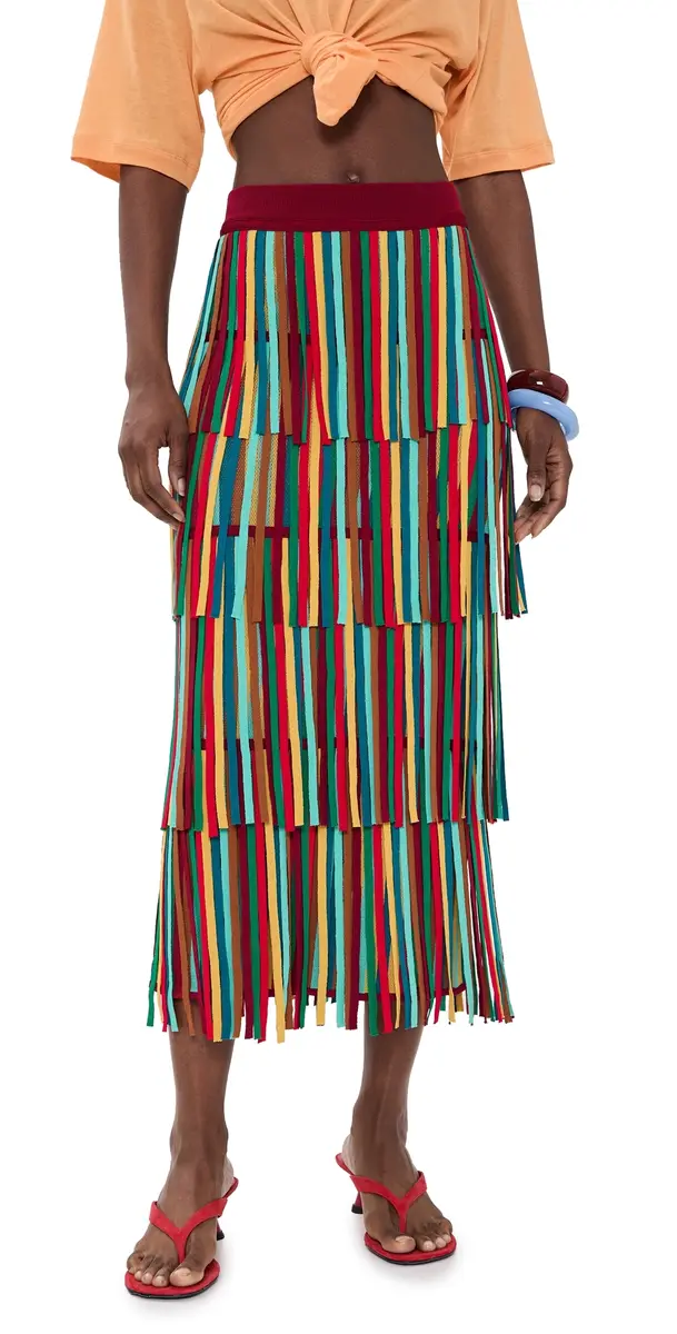 SIMONMILLER Za Za Knit Skirt Vibrant Multi tripe | Image 1 SIMONMILLER Za Za Knit Skirt Vibrant Multi tripe | Image 1