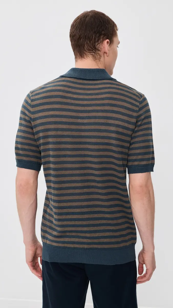 Faherty Linen Sweater Polo Top | Thumbnail 3