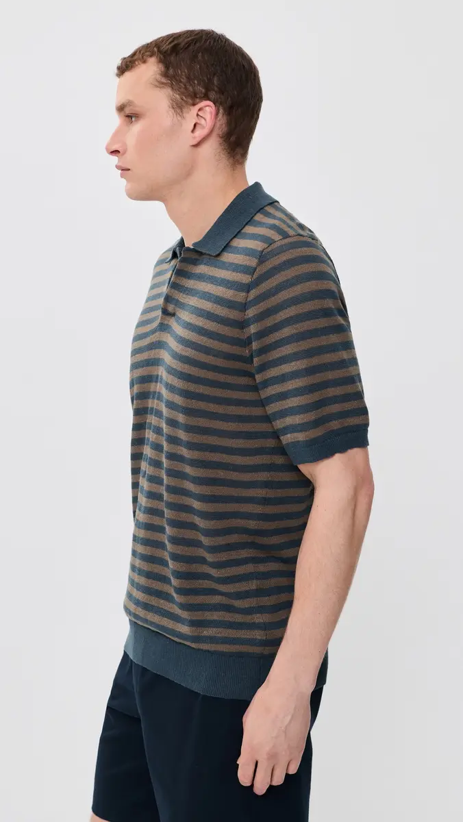 Faherty Linen Sweater Polo Top | Thumbnail 4