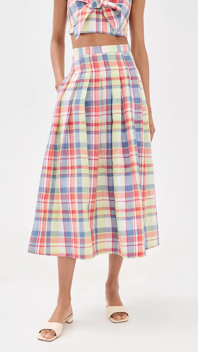HUNTER BELL Maison Linen Skirt | Thumbnail 2
