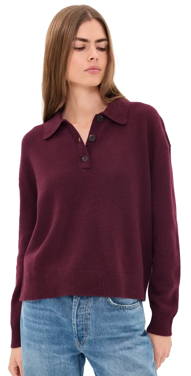 Anine Bing Lee Polo Sweater Fig | Image 1 Anine Bing Lee Polo Sweater Fig | Image 1